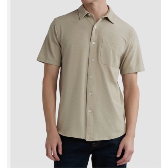 George Other - George Shirt Mens Large Knit Sandstorm Short Sleeve Button Up Lot of 2‎ NEW